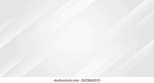 Diagonal grey gradient lines background. Abstract silver stripes wallpaper. Abstract gray tech backdrop. Oblique gris texture for graphic design, poster, banner, flyer, brochure, presentation. Vector