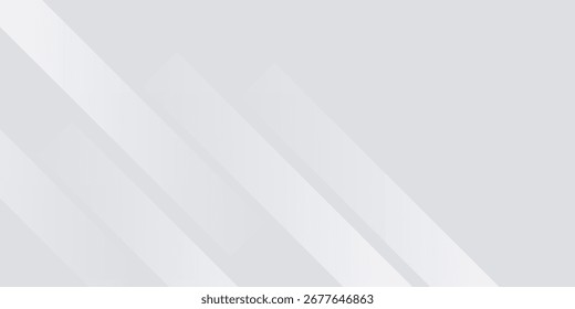 Plano de fundo de linhas de gradiente cinza diagonal. Papel de parede de listras de prata abstrato. Fundo de tecnologia cinza abstrato. Textura oblíqua gris para design gráfico, cartaz, banner, folheto, apresentação. Vetor