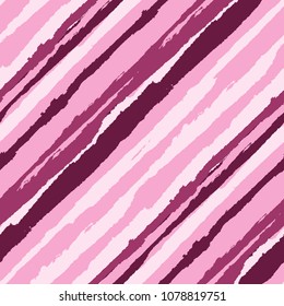 Diagonal Grunge Stripes. Abstract Texture with Brush Strokes. Scribbled Grunge Pattern for Fabric, Print, Textile Trendy Vector Background.
