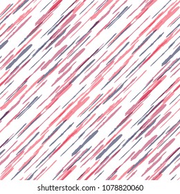 Diagonal Grunge Stripes. Abstract Texture with Dry Brush Strokes. Scribbled Grunge Motif for Fabric, Cloth, Paper Retro Vector Background.