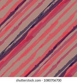 Diagonal Grunge Stripes. Abstract Texture with Brush Strokes. Scribbled Grunge Rapport for Fabric, Cloth, Textile Retro Vector Background.