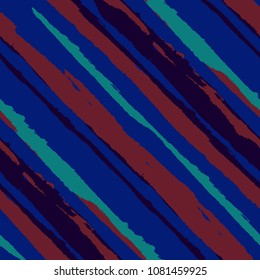Diagonal Grunge Stripes. Abstract Texture with Dry Brush Strokes. Scribbled Grunge Rapport for Fabric, Print, Textile Trendy Vector Background.