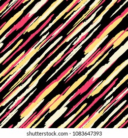 Diagonal Grunge Stripes. Abstract Texture with Dry Brush Strokes. Scribbled Grunge Rapport for Fabric, Cloth, Paper Retro Vector Background.