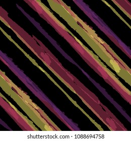 Diagonal Grunge Stripes. Abstract Texture with Dry Brush Strokes. Scribbled Grunge Pattern for Wallpaper, Print, Textile Retro Vector Background with Stripes.