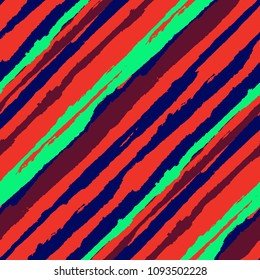 Diagonal Grunge Stripes. Abstract Texture with Brush Strokes. Scribbled Grunge Pattern for Fabric, Cloth, Textile Rustic Vector Background.