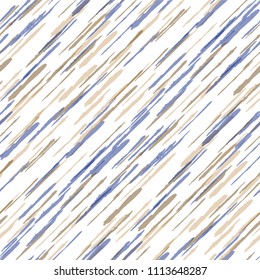 Diagonal Grunge Stripes. Abstract Texture with Dry Brush Strokes. Scribbled Grunge Motif for Fabric, Cloth, Textile Rustic Vector Background.