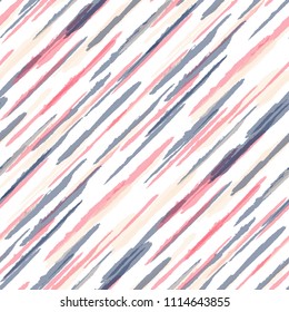 Diagonal Grunge Stripes. Abstract Texture with Brush Strokes. Scribbled Grunge Rapport for Fabric, Cloth, Paper Trendy Vector Background with Stripes.