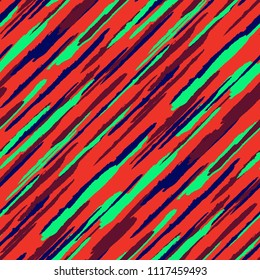 Diagonal Grunge Stripes. Abstract Texture with Dry Brush Strokes. Scribbled Grunge Motif for Fabric, Print, Textile Trendy Vector Background.