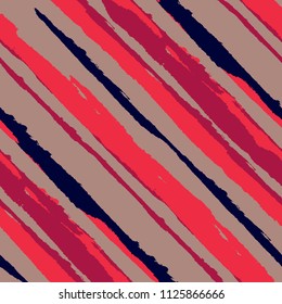Diagonal Grunge Stripes. Abstract Texture with Brush Strokes. Scribbled Grunge Rapport for Fabric, Cloth, Paper Rustic Vector Background with Stripes.