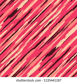 Diagonal Grunge Stripes. Abstract Texture with Brush Strokes. Scribbled Grunge Motif for Fabric, Print, Textile Trendy Vector Background with Stripes.