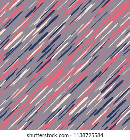 Diagonal Grunge Stripes. Abstract Texture with Brush Strokes. Scribbled Grunge Motif for Wallpaper, Print, Textile Trendy Vector Background.