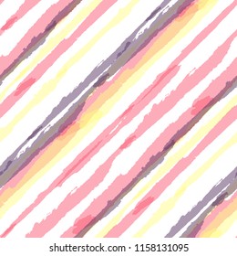 Diagonal Grunge Stripes. Abstract Texture with Dry Brush Strokes. Scribbled Grunge Pattern for Fabric, Cloth, Paper Trendy Vector Background with Stripes.