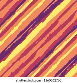 Diagonal Grunge Stripes. Abstract Texture with Dry Brush Strokes. Scribbled Grunge Motif for Fabric, Print, Textile Retro Vector Background with Stripes.