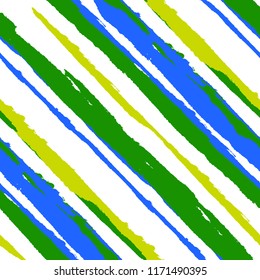 Diagonal Grunge Stripes. Abstract Texture with Dry Brush Strokes. Scribbled Grunge Motif for Fabric, Print, Textile Trendy Vector Background with Stripes.