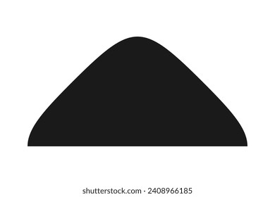 Diagonal half-squircle curved square icon. The top half of a rounded geometric shape. Isolated on a white background.