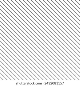 diagonal hatching pattern, black and white slanted lines - vector seamless repeatable texture background