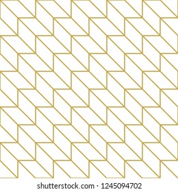 Diagonal herringbone ornament. Seamless vector pattern in gold