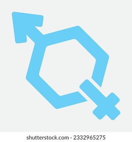 diagonal icon logo gender symbol