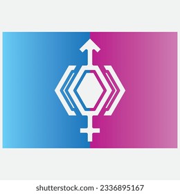 símbolo de género del logotipo del icono diagonal