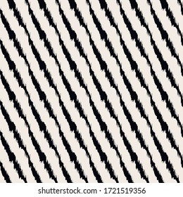 Diagonal ikat stripes. Geometric folklore ornament. Tribal ethnic vector texture. Seamless pattern in Aztec style. Folk embroidery. Indian, Scandinavian, Gypsy, Mexican, African rug.