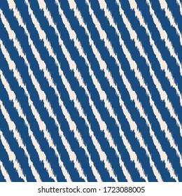 Tiras de ikat diagonales. Ornamento folclórico geométrico. Textura vectorial étnica tribal. Patrón sin inconvenientes en estilo azteca. Borde popular. Indios, escandinavos, gitanos, mexicanos, alfombras africanas.