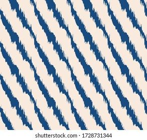 Diagonal ikat stripes. Geometric folklore ornament. Tribal ethnic vector texture. Seamless pattern in Aztec style. Folk embroidery. Indian, Scandinavian, Gypsy, Mexican, African rug.