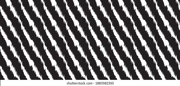 Diagonal ikat stripes. Geometric folklore ornament. Tribal ethnic vector texture. Seamless pattern in Aztec style. Folk embroidery. Indian, Scandinavian, Gypsy, Mexican, African rug.