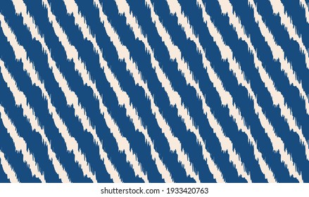 Diagonal ikat stripes. Geometric folklore ornament. Tribal ethnic vector texture. Seamless pattern in Aztec style. Folk embroidery. Indian, Scandinavian, Gypsy, Mexican, African rug.