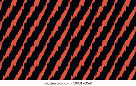 Diagonal ikat stripes. Geometric folklore ornament. Tribal ethnic vector texture. Seamless pattern in Aztec style. Folk embroidery. Indian, Scandinavian, Gypsy, Mexican, African rug.
