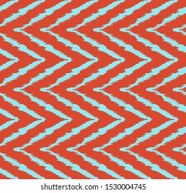 Diagonal ikat stripes. Zigzag pattern seamless. Geometric chevron abstract illustration, wallpaper. Tribal ethnic vector texture. Aztec style. Folk embroidery. Indian, Scandinavian,  African rug.