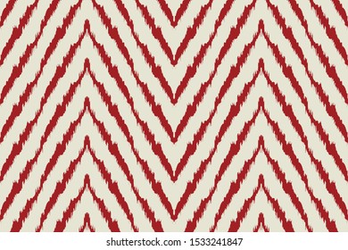 Diagonal ikat stripes. Zigzag pattern seamless. Geometric chevron abstract illustration, wallpaper. Tribal ethnic vector texture. Aztec style. Folk embroidery. Indian, Scandinavian,  African rug.