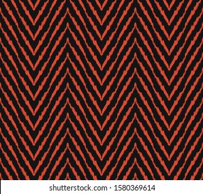 Diagonal ikat stripes. Zigzag pattern seamless. Geometric chevron abstract illustration, wallpaper. Tribal ethnic vector texture. Aztec style. Folk embroidery. Indian, Scandinavian,  African rug.
