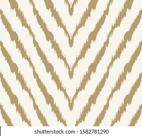 Diagonal ikat stripes. Zigzag pattern seamless. Geometric chevron abstract illustration, wallpaper. Tribal ethnic vector texture. Aztec style. Folk embroidery. Indian, Scandinavian,  African rug.