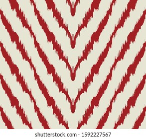 Diagonal ikat stripes. Zigzag pattern seamless. Geometric chevron abstract illustration, wallpaper. Tribal ethnic vector texture. Aztec style. Folk embroidery. Indian, Scandinavian,  African rug.