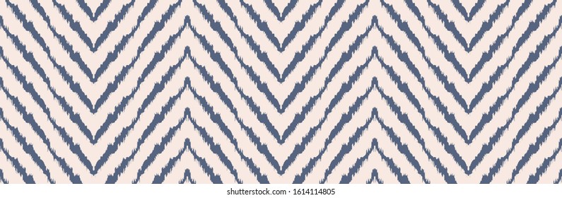 Diagonal ikat stripes. Zigzag pattern seamless. Geometric chevron abstract illustration, wallpaper. Tribal ethnic vector texture. Aztec style. Folk embroidery. Indian, Scandinavian,  African rug.