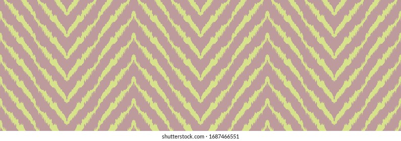 Diagonal ikat stripes. Zigzag pattern seamless. Geometric chevron abstract illustration, wallpaper. Tribal ethnic vector texture. Aztec style. Folk embroidery. Indian, Scandinavian,  African rug.