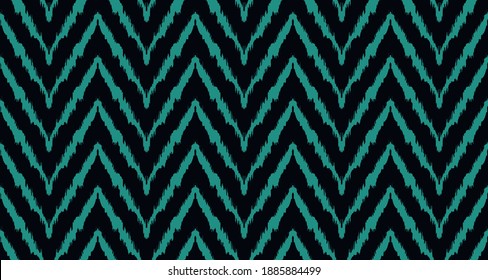 Diagonal ikat stripes. Zigzag pattern seamless. Geometric chevron abstract illustration, wallpaper. Tribal ethnic vector texture. Aztec style. Folk embroidery. Indian, Scandinavian,  African rug.