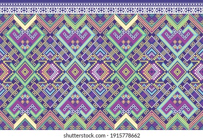 Diagonal ikat stripes. Zigzag pattern seamless. Geometric chevron abstract illustration, wallpaper. Tribal ethnic vector texture. Aztec style. Folk embroidery. vector illustration.