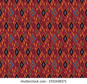 Diagonal ikat stripes. Zigzag pattern seamless. Geometric chevron abstract illustration, wallpaper. Tribal ethnic vector texture. Aztec style. Folk embroidery. Indian, Scandinavian,  African rug.