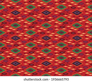 Diagonal ikat stripes. Zigzag pattern seamless. Geometric chevron abstract illustration, wallpaper. Tribal ethnic vector texture. Aztec style. Folk embroidery. Indian, Scandinavian,  African rug.