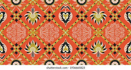 Diagonal ikat stripes. Zigzag pattern seamless. Geometric chevron abstract illustration, wallpaper. Tribal ethnic vector texture. Aztec style. Folk embroidery. Indian, Scandinavian,  African rug.