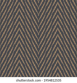 Diagonal ikat stripes. Zigzag pattern seamless. Geometric chevron abstract illustration, wallpaper. Tribal ethnic vector texture. Aztec style. Folk embroidery. Indian, Scandinavian,  African rug.