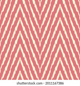 Diagonal ikat stripes. Zigzag pattern seamless. Geometric chevron abstract illustration, wallpaper. Tribal ethnic vector texture. Aztec style. Folk embroidery. Indian, Scandinavian,  African rug.