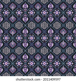 Diagonal ikat stripes. Zigzag pattern seamless. Geometric chevron abstract illustration, wallpaper. Tribal ethnic vector texture. Aztec style. Folk embroidery. Indian, Scandinavian, African rug.