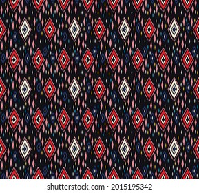 Diagonal ikat stripes. Zigzag pattern seamless. Geometric chevron abstract illustration, wallpaper. Tribal ethnic vector texture. Aztec style. Folk embroidery. Indian, Scandinavian, African rug.