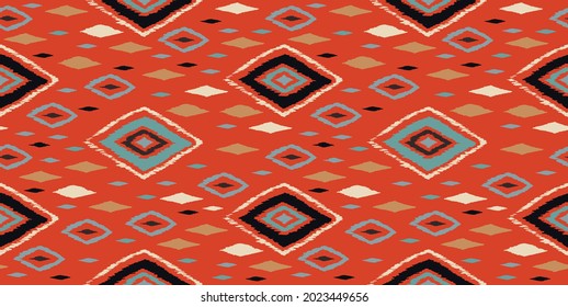 Diagonal ikat stripes. Zigzag pattern seamless. Geometric chevron abstract illustration, wallpaper. Tribal ethnic vector texture. Aztec style. Folk embroidery. Indian, Scandinavian, African rug.