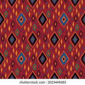 Diagonal ikat stripes. Zigzag pattern seamless. Geometric chevron abstract illustration, wallpaper. Tribal ethnic vector texture. Aztec style. Folk embroidery. Indian, Scandinavian, African rug.