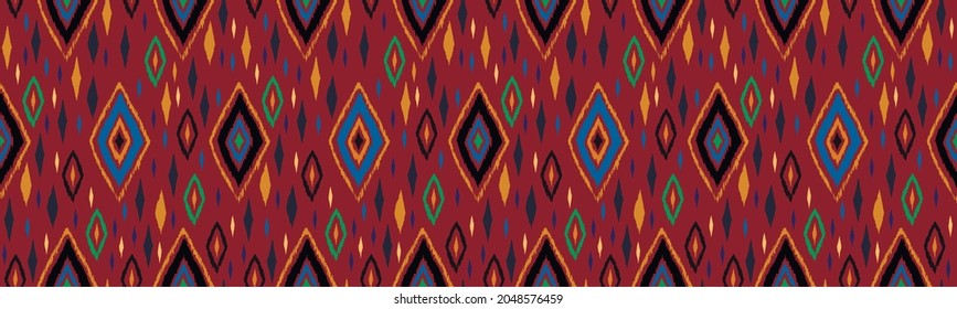 Diagonal ikat stripes. Zigzag pattern seamless. Geometric chevron abstract illustration, wallpaper. Tribal ethnic vector texture. Aztec style. Folk embroidery. Indian, Scandinavian, African rug.