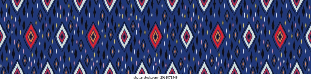 Diagonal ikat stripes. Zigzag pattern seamless. Geometric chevron abstract illustration, wallpaper. Tribal ethnic vector texture. Aztec style. Folk embroidery. Indian, Scandinavian, African rug.