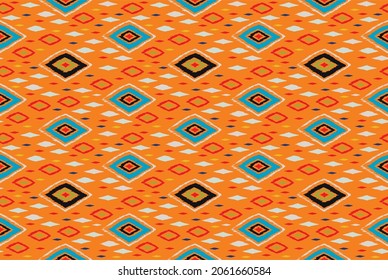 Diagonal ikat stripes. Zigzag pattern seamless. Geometric chevron abstract illustration, wallpaper. Tribal ethnic vector texture. Aztec style. Folk embroidery. Indian, Scandinavian, African rug.